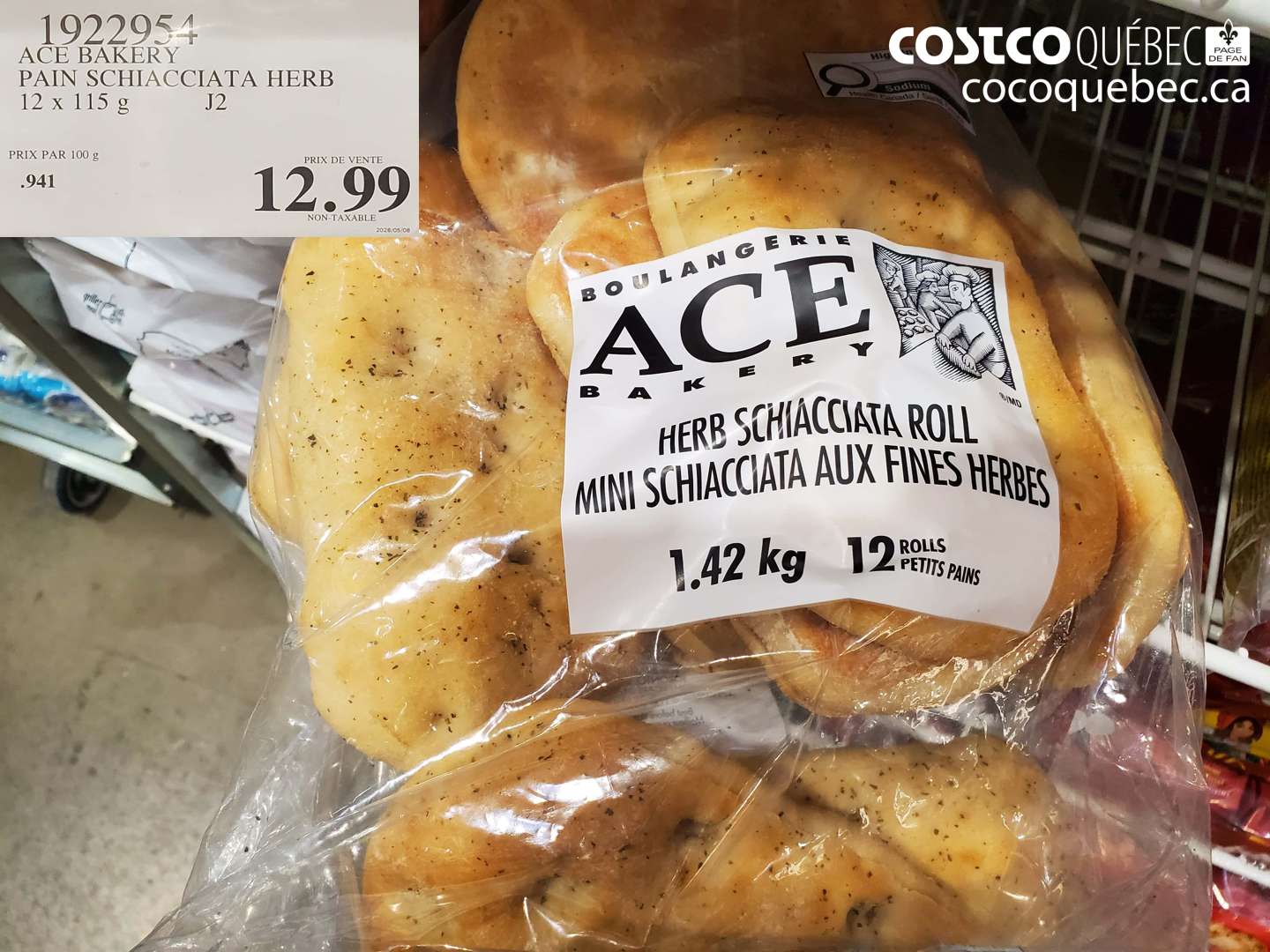 1922954 ACE BAKERY PAIN SCHIACCIATA HERB $12.99