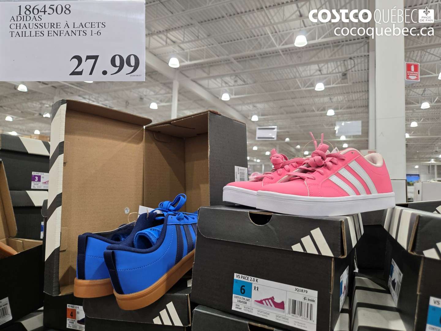 1864508 ADIDAS CHAUSSURE À LACETS TAILLES ENFANTS 1-6 $27.99