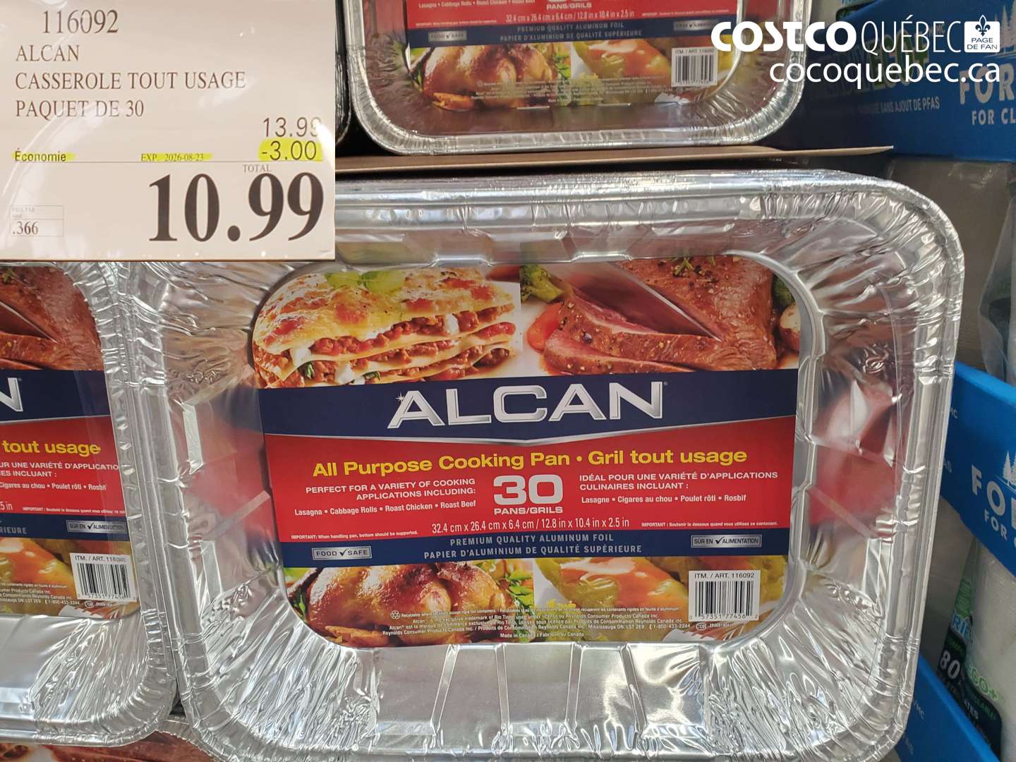 116092 ALCAN CASSEROLE TOUT USAGE PAQUET DE 30 ($3.00 INSTANT SAVINGS EXPIRES ON 2026-08-23) $10.99