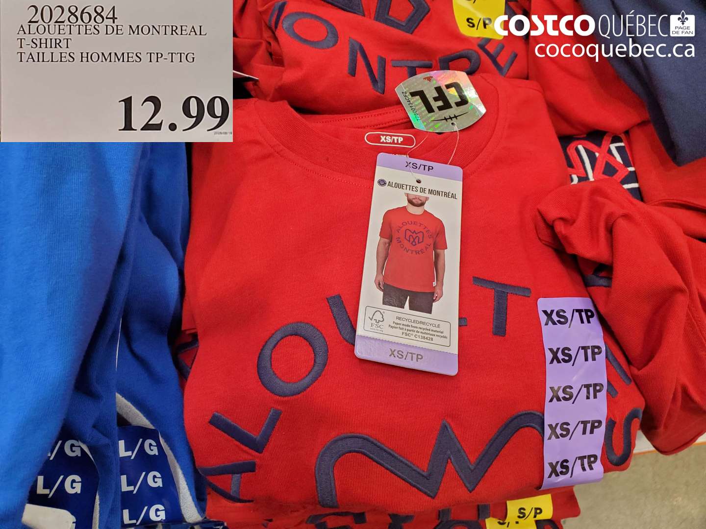 2028684 ALOUETTES DE MONTREAL T-SHIRT TAILLES HOMMES TP-TTG $12.99