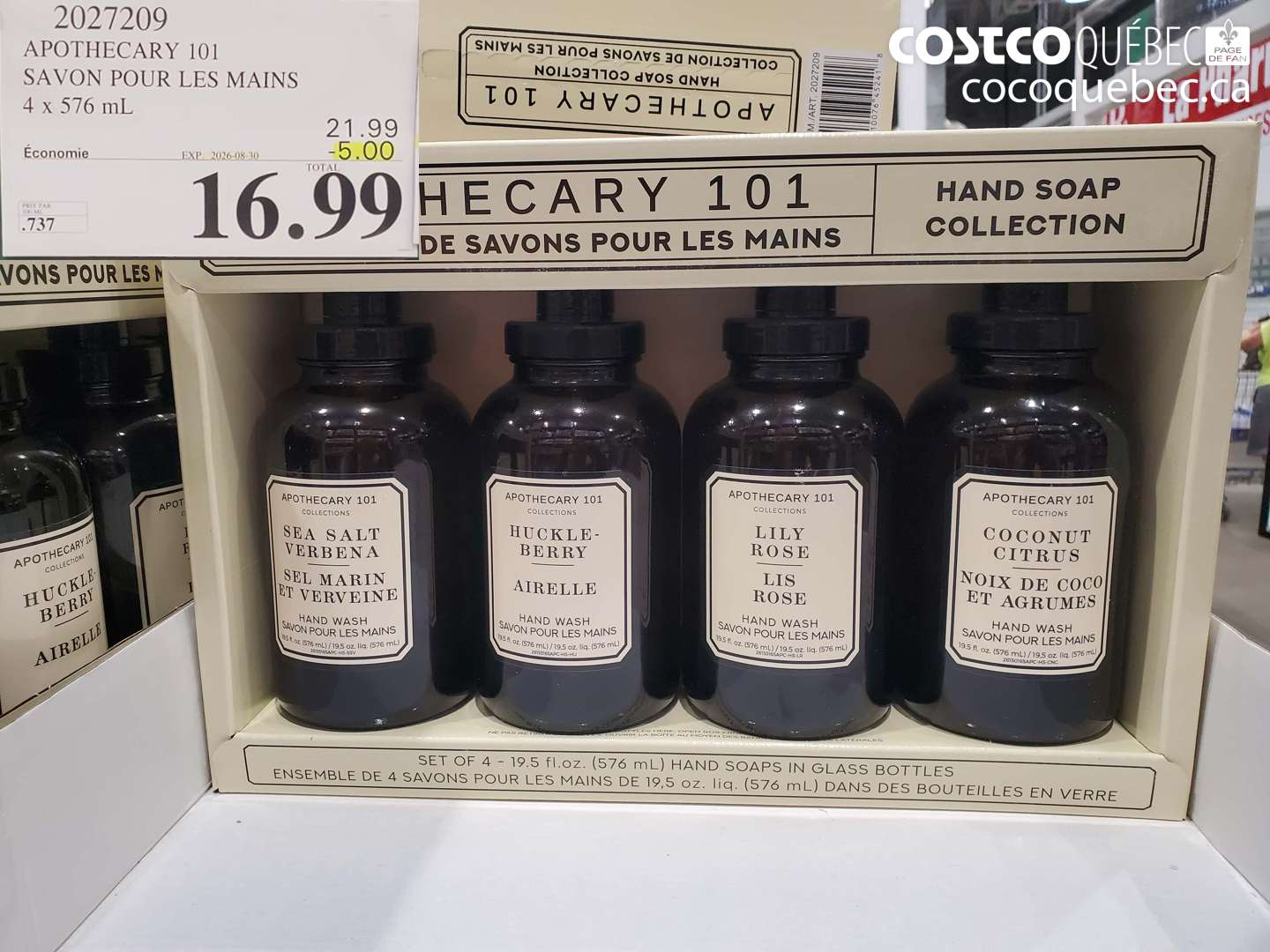2027209 APOTHECARY 101 SAVON POUR LES MAINS ($5.00 INSTANT SAVINGS EXPIRES ON 2026-08-30) $16.99