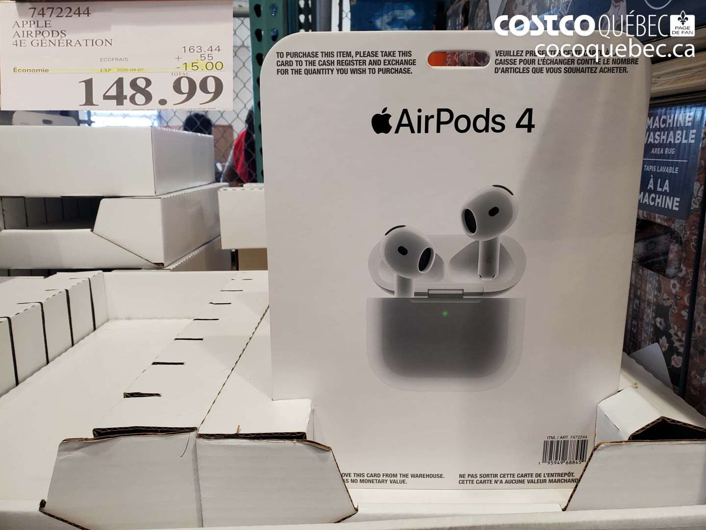 7472244 APPLE AIRPODS 4E GENERATION ($15.00 INSTANT SAVINGS EXPIRES ON 2026-09-07) $148.99