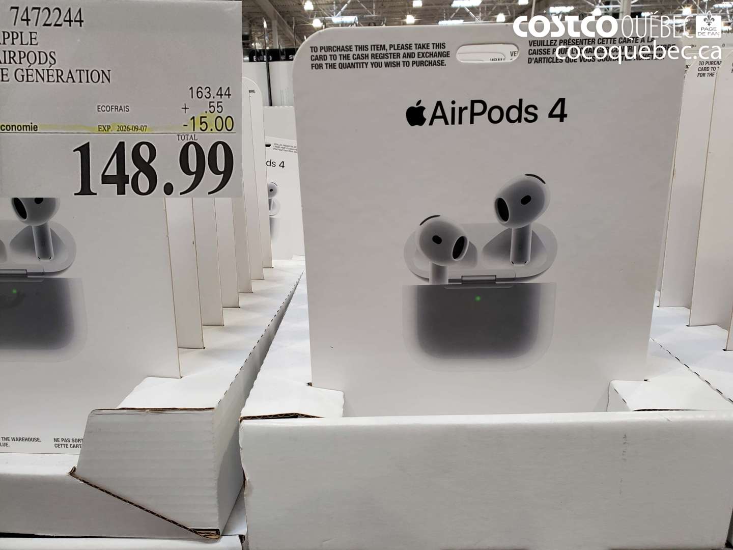 7472244 APPLE AIRPODS E GENERATION ($15.00 INSTANT SAVINGS EXPIRES ON 2026-09-07) $148.99