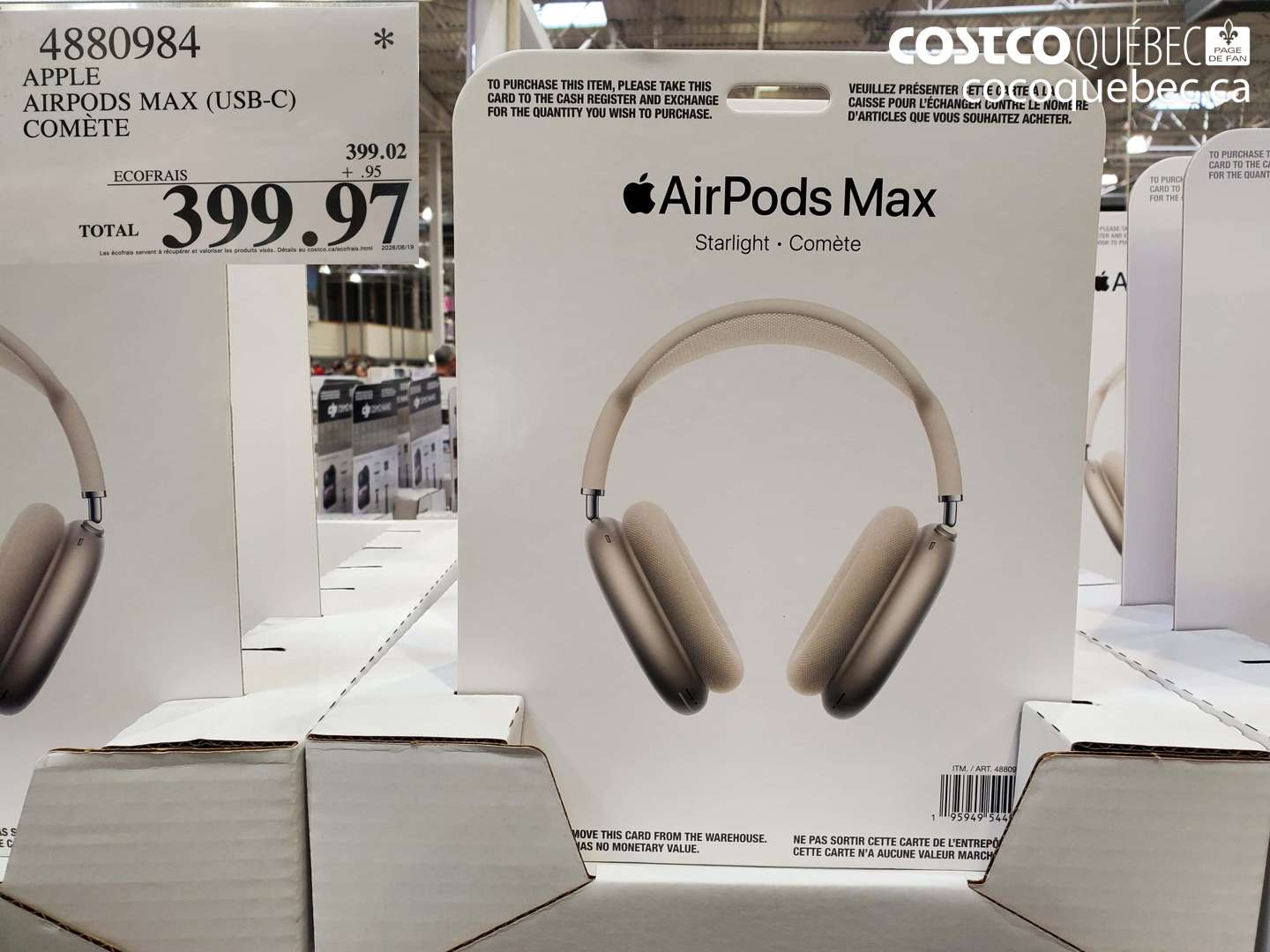 4880984 APPLE AIRPODS MAX (USB-C) COMÈTE $399.97