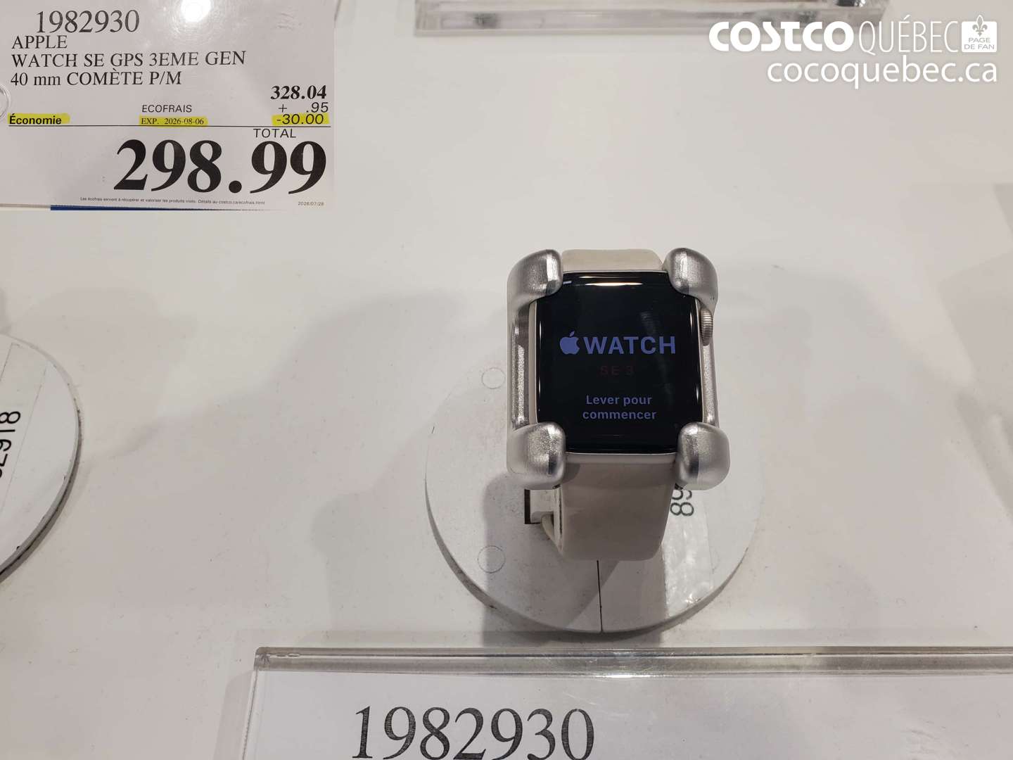 1982930 APPLE WATCH SE GPS 3EME GEN 40 MM COMÈTE P/M ($30.00 INSTANT SAVINGS EXPIRES ON 2026-08-06) $298.99