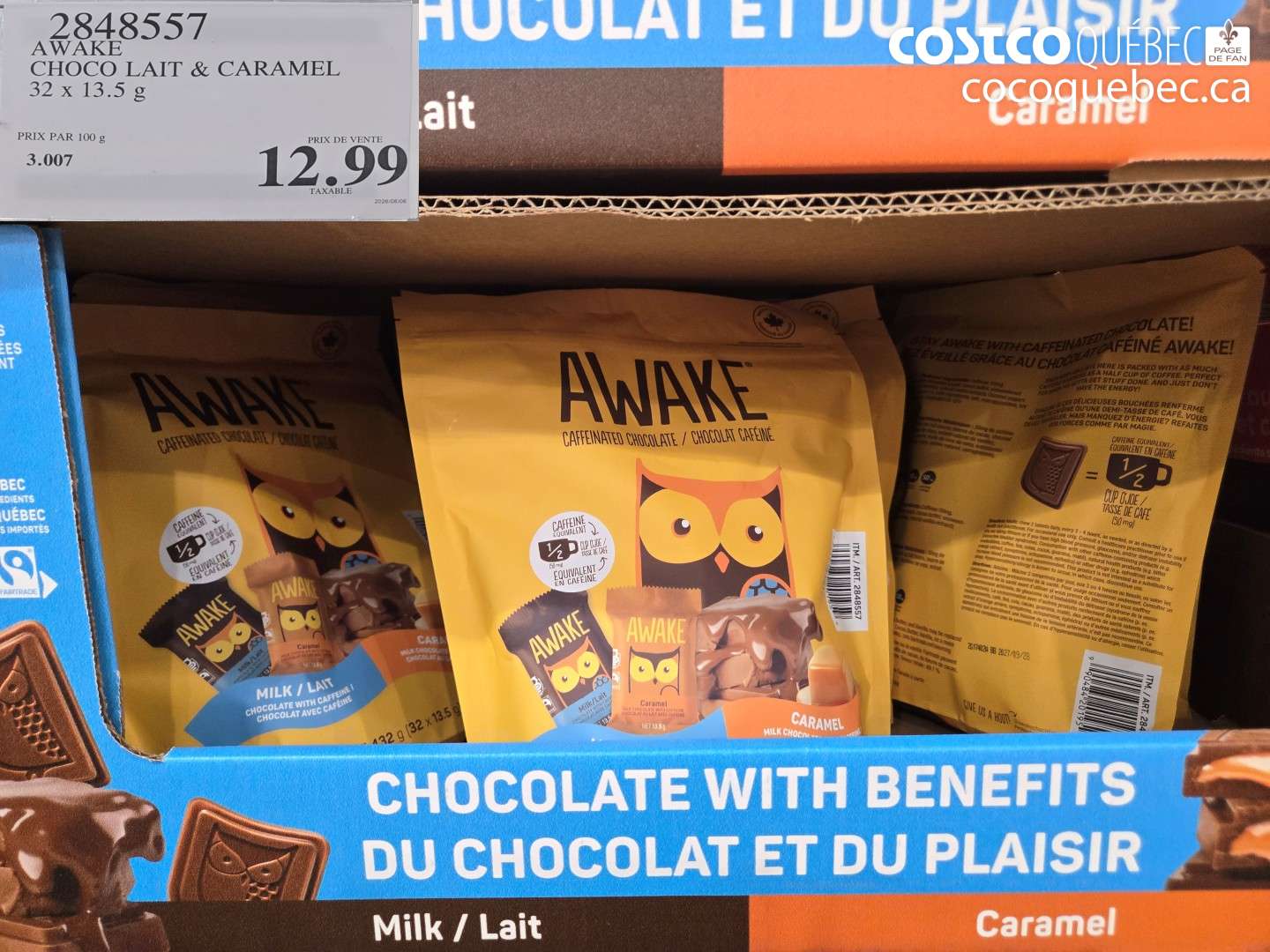 2848557 AWAKE CHOCO LAIT & CARAMEL $12.99