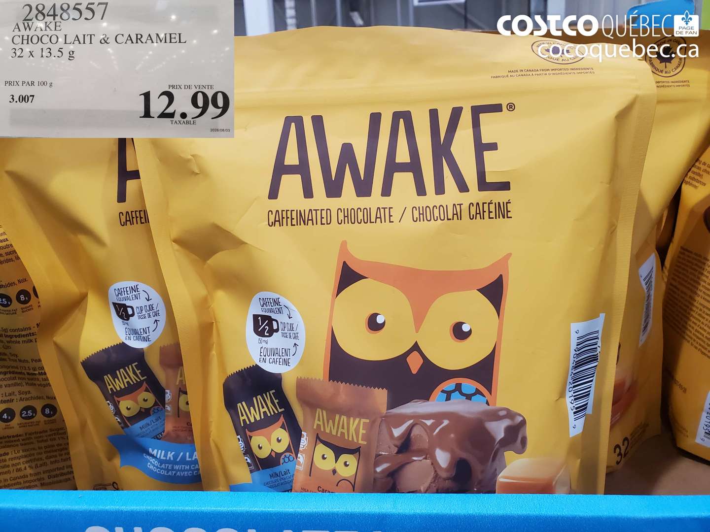 2848557 AWAKE CHOCO LAIT & CARAMEL $12.99