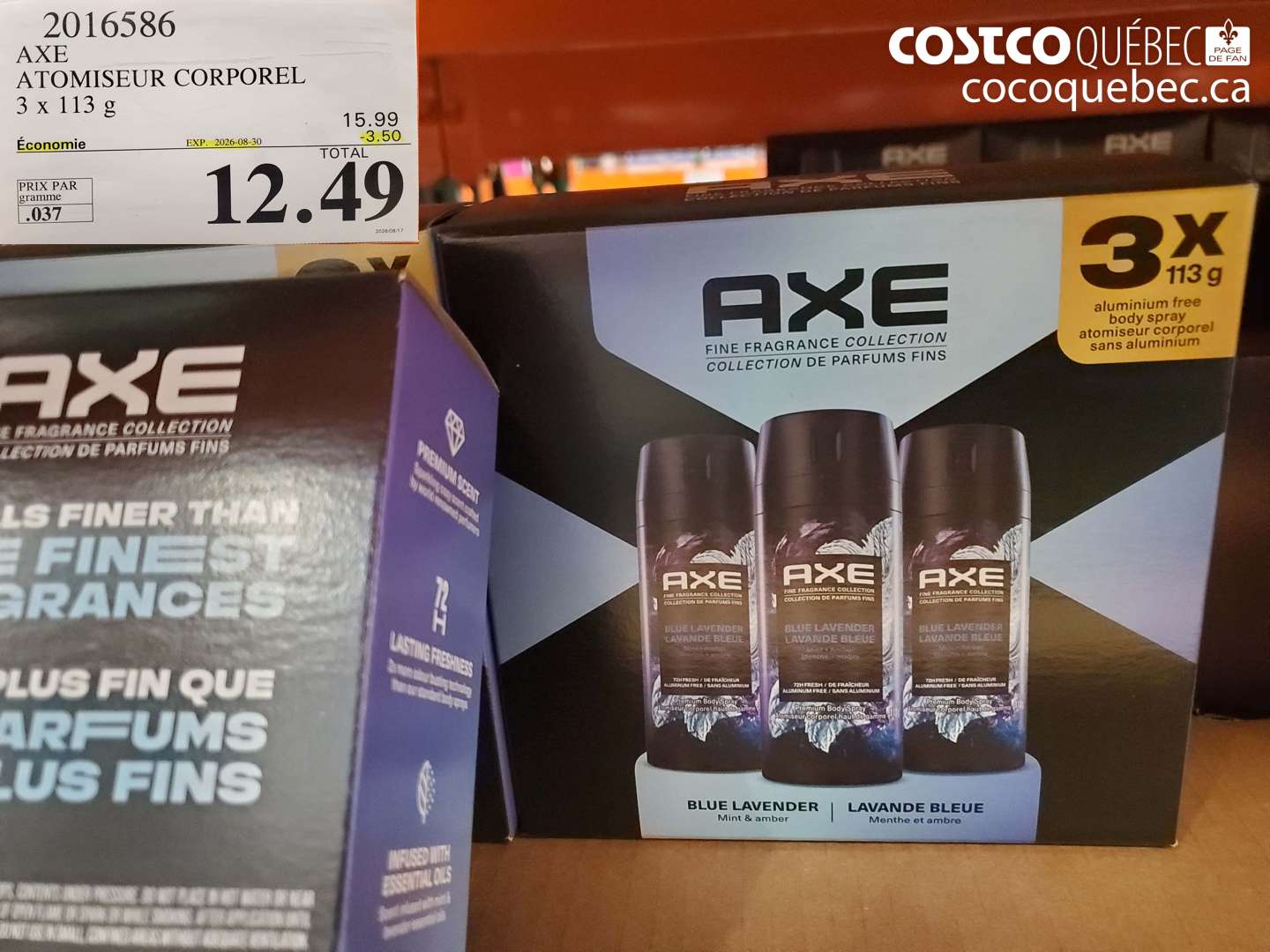 2016586 AXE ATOMISEUR CORPOREL ($3.50 INSTANT SAVINGS EXPIRES ON 2026-08-30) $12.49
