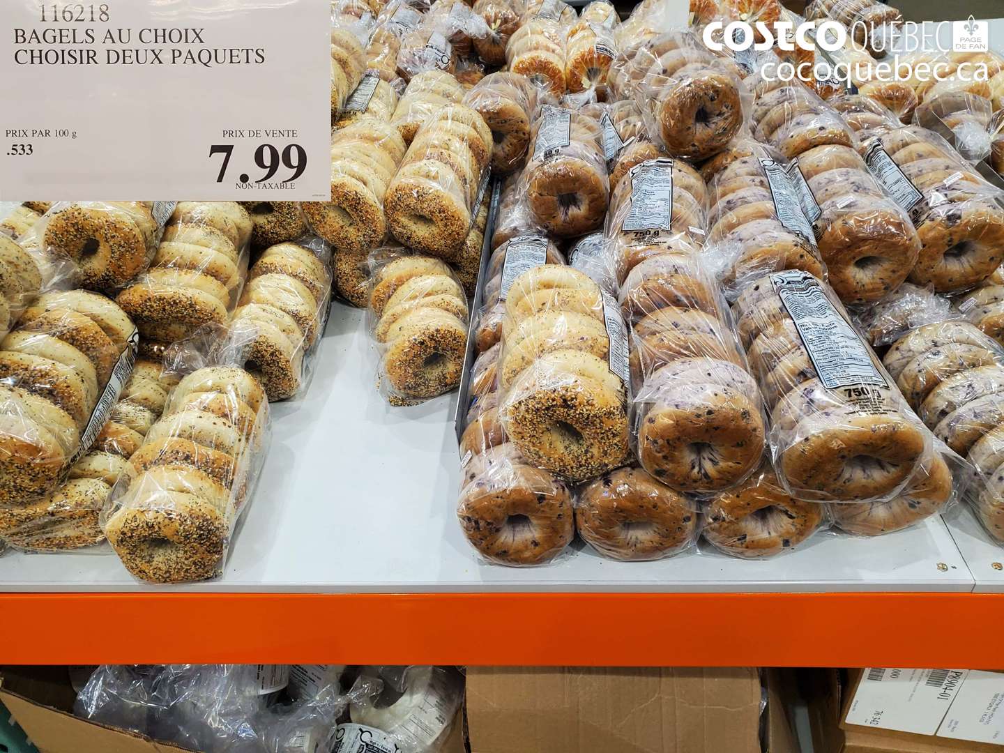 116218 BAGELS AU CHOIX $7.99