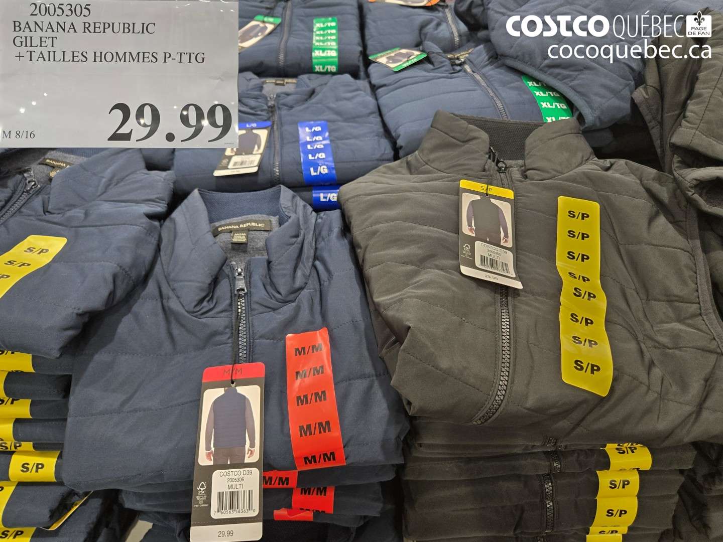 2005305 BANANA REPUBLIC GILET + TAILLES HOMMES P-TTG $29.99