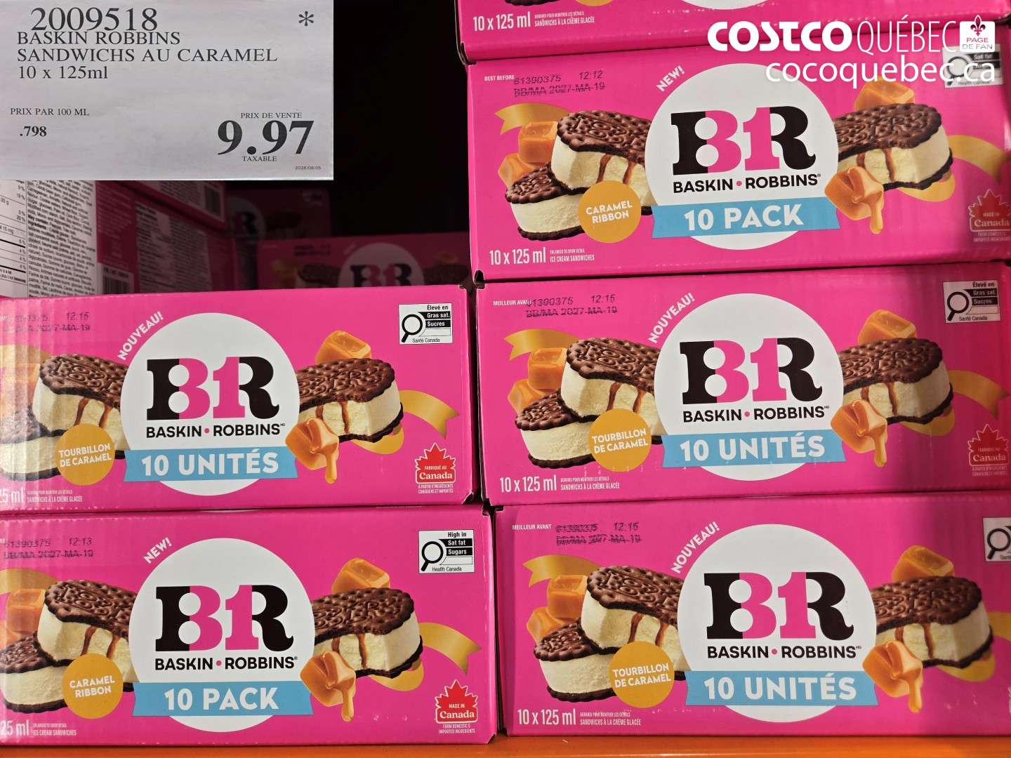 2009518 BASKIN ROBBINS SANDWICHS AU CARAMEL $9.97
