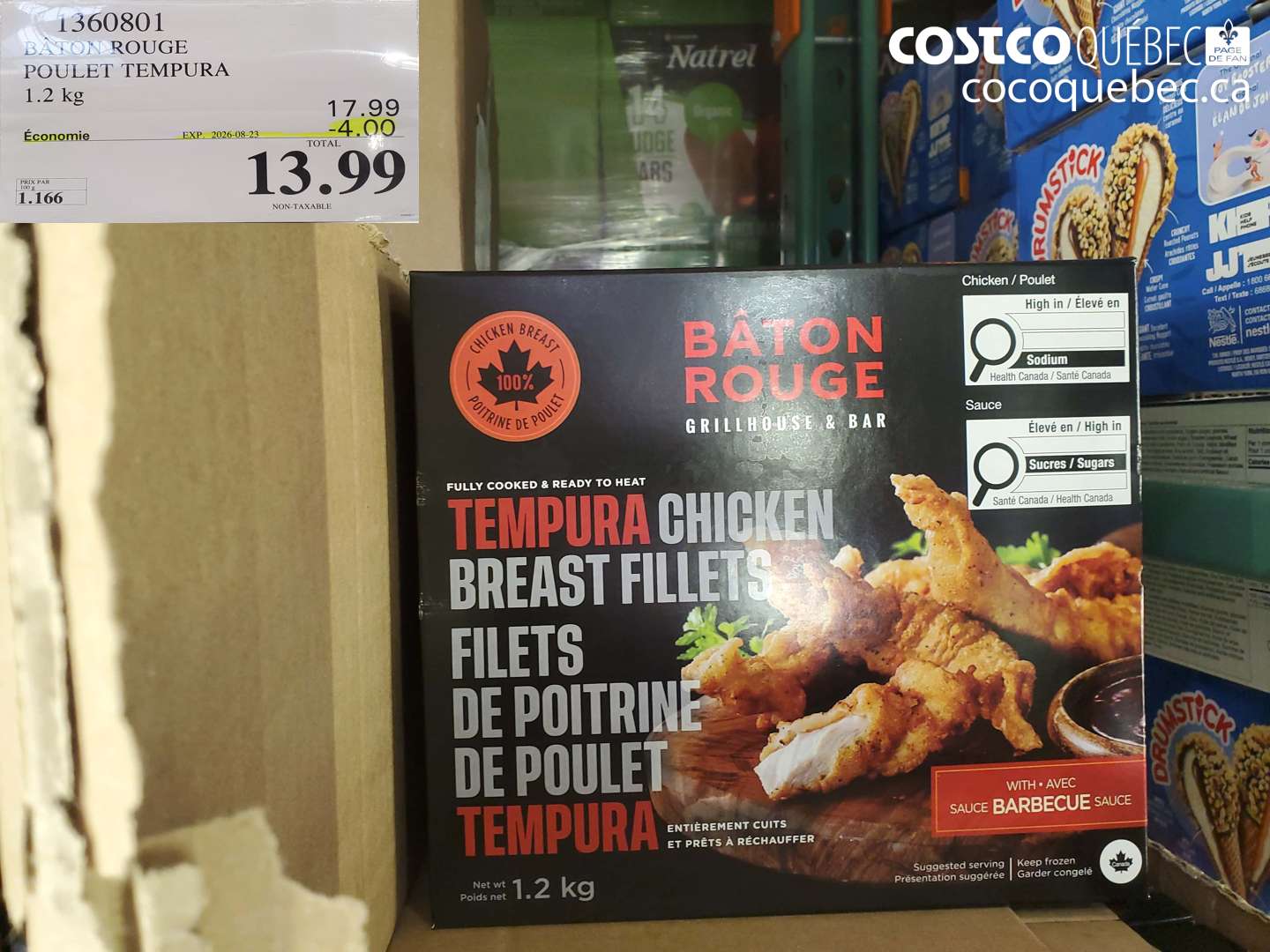 1360801 BÂTON ROUGE POULET TEMPURA ($4.00 INSTANT SAVINGS EXPIRES ON 2026-08-23) $13.99