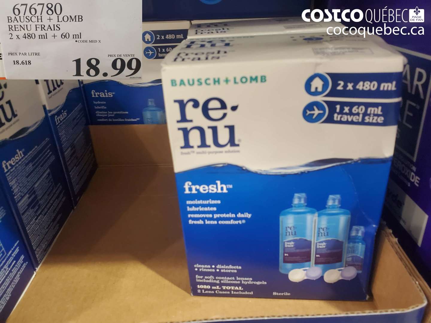 676780 BAUSCH + LOMB RENU FRAIS 2 X 480 ML + 60 ML $18.99