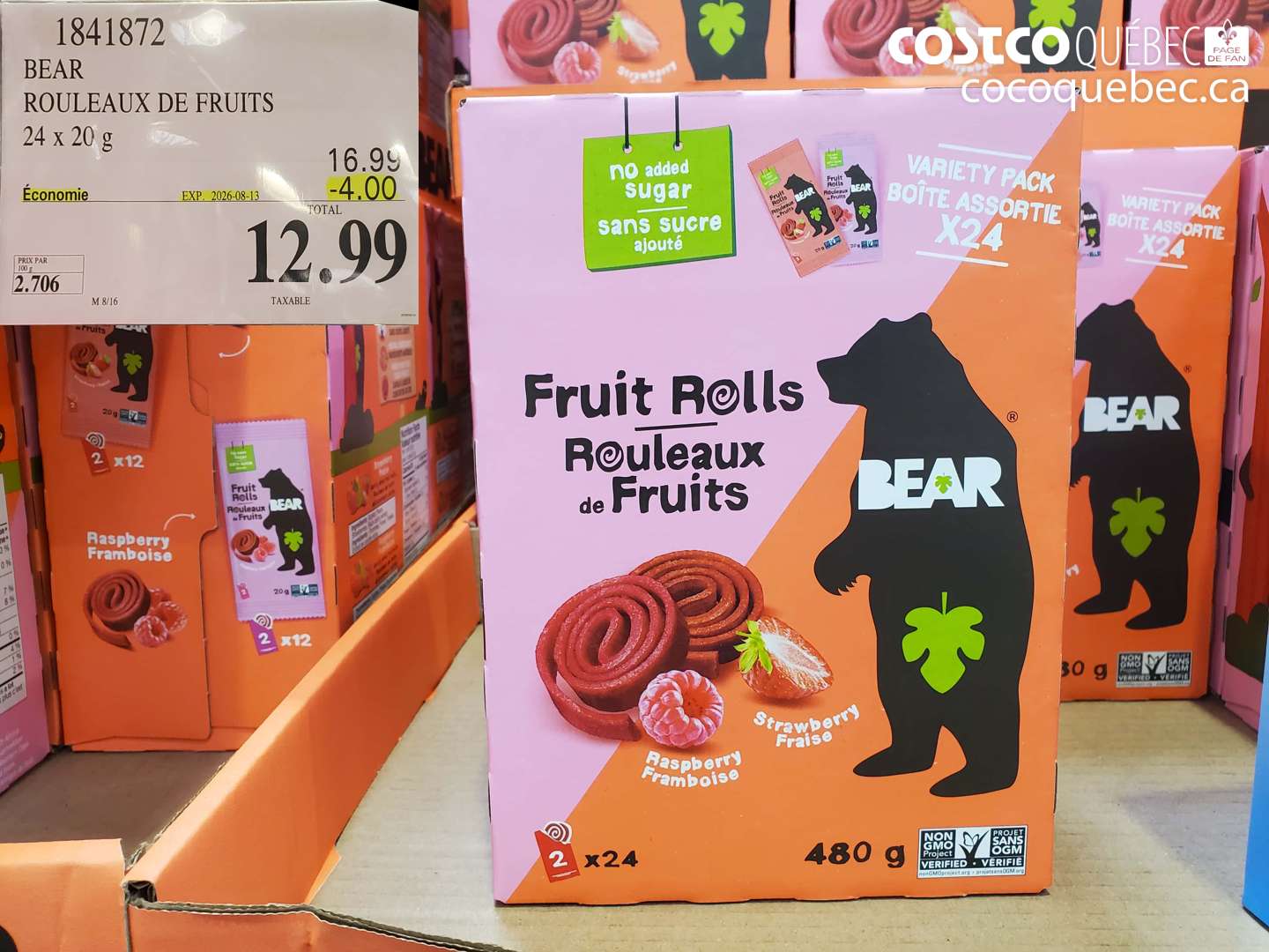 1841872 BEAR ROULEAUX DE FRUITS ($4.00 INSTANT SAVINGS EXPIRES ON 2026-08-13) $12.99