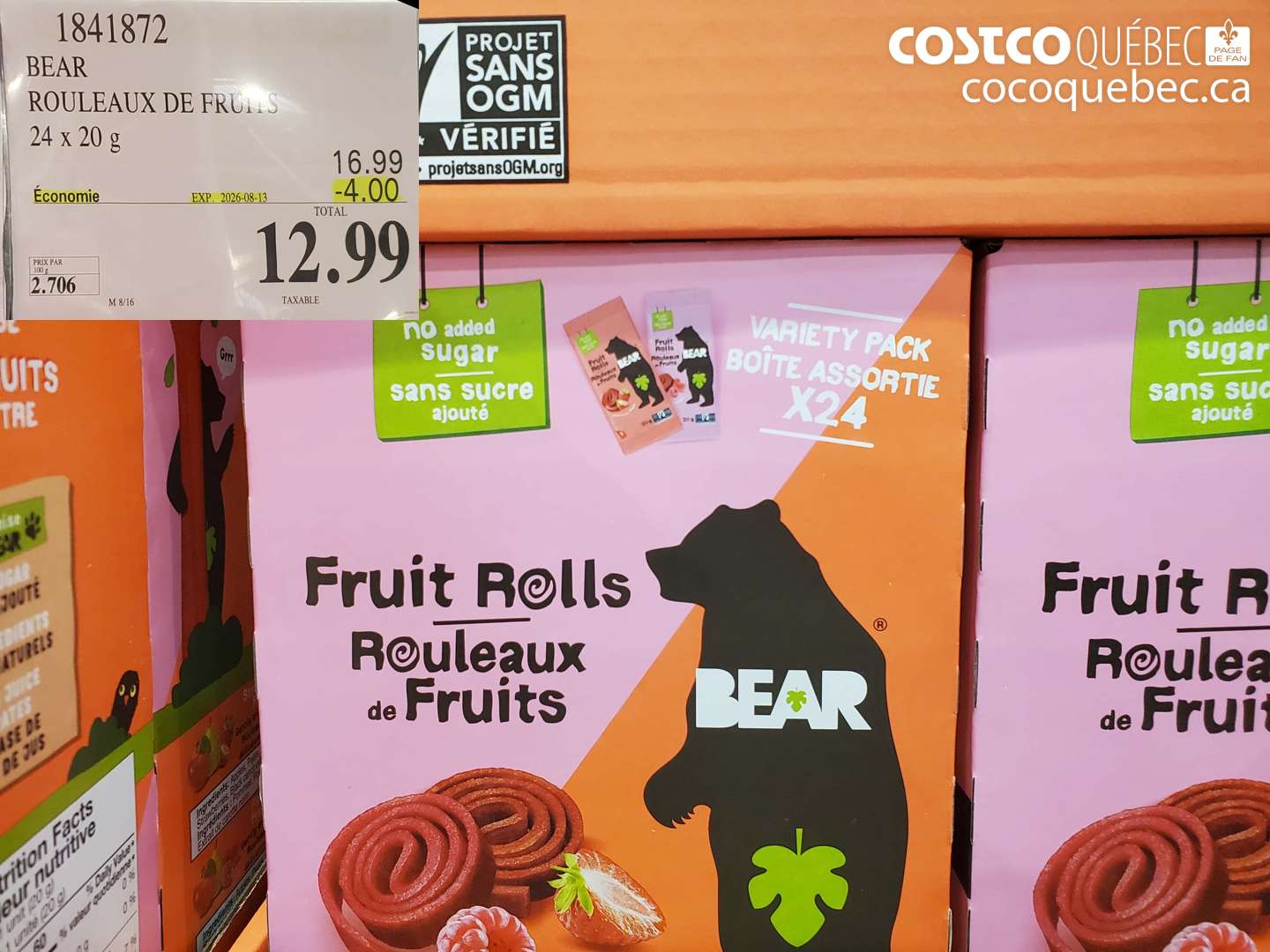 1841872 BEAR ROULEAUX DE FRUITS ($4.00 INSTANT SAVINGS EXPIRES ON 2026-08-13) $12.99