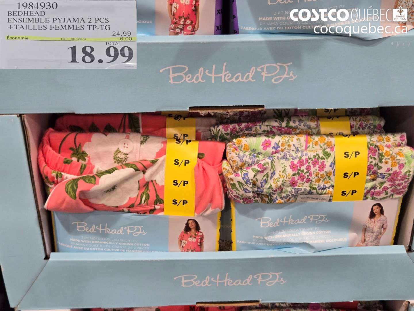 1984930 BEDHEAD ENSEMBLE PYJAMA 2 PCS + TAILLES FEMMES TP-TG ($6.00 INSTANT SAVINGS EXPIRES ON 2026-08-09) $18.99
