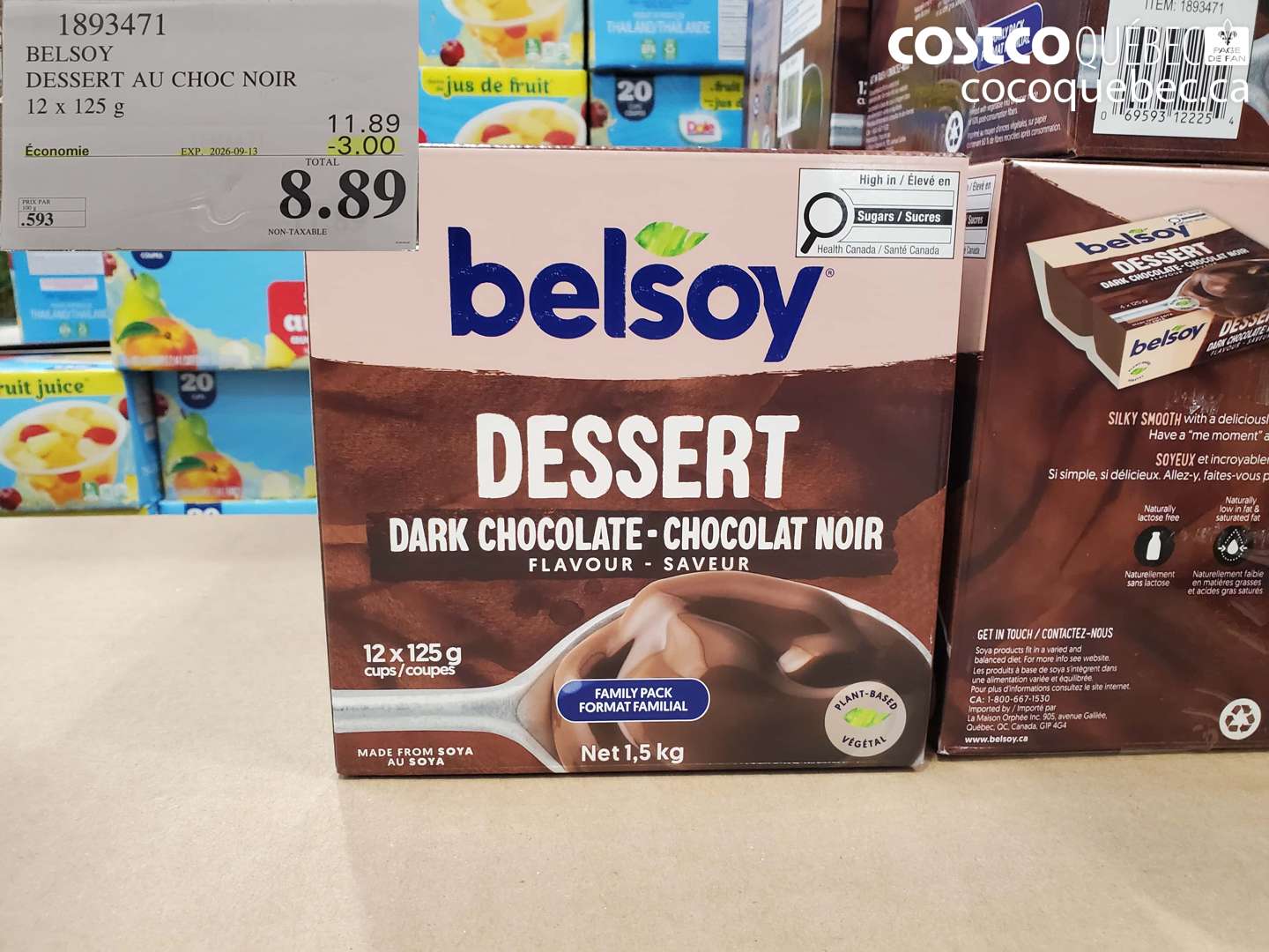 1893471 BELSOY DESSERT AU CHOC NOIR ($3.00 INSTANT SAVINGS EXPIRES ON 2026-09-13) $8.89