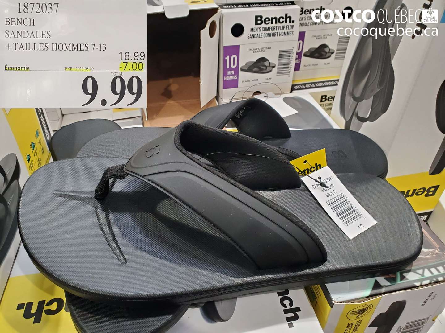 1872037 BENCH SANDALES +TAILLES HOMMES 7-13 ($7.00 INSTANT SAVINGS EXPIRES ON 2026-08-09) $9.99