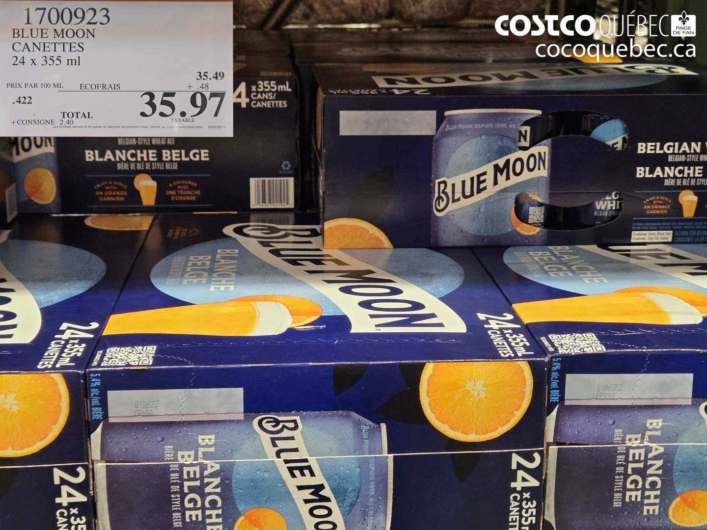 1700923 BLUE MOON CANETTES $35.97