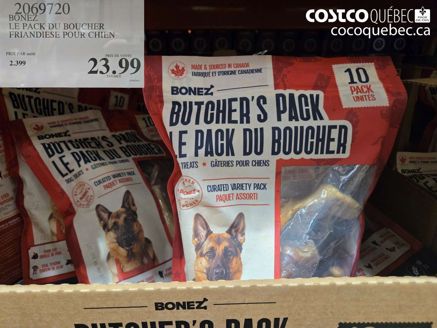 2069720 BONEZ LE PACK DU BOUCHER FRIANDIESE POUR CHIEN $23.99