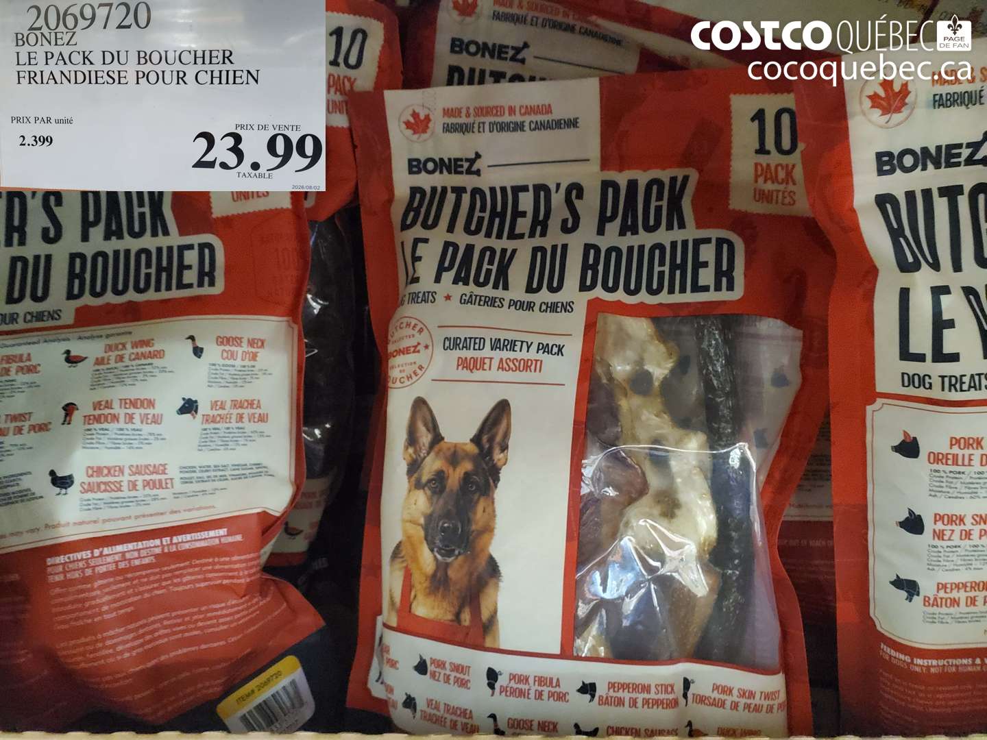 2069720 BONEZ LE PACK DU BOUCHER FRIANDIESE POUR CHIEN $23.99