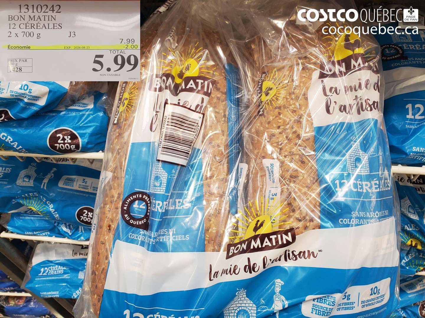 1310242 BON MATIN 12 CÉRÉALES ($2.00 INSTANT SAVINGS EXPIRES ON 2026-08-23) $5.99