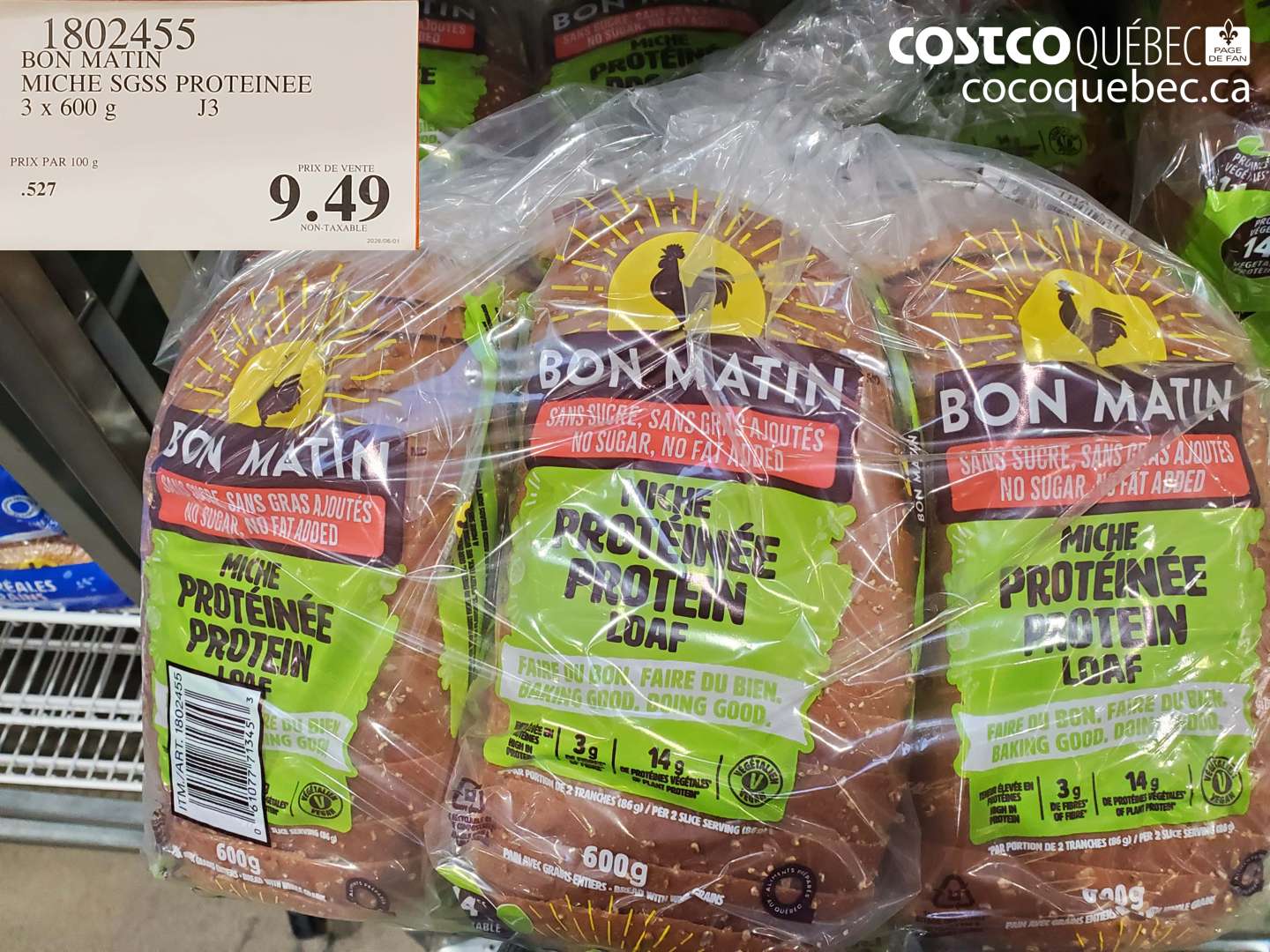 1802455 BON MATIN MICHE SGSS PROTEINEE $9.49