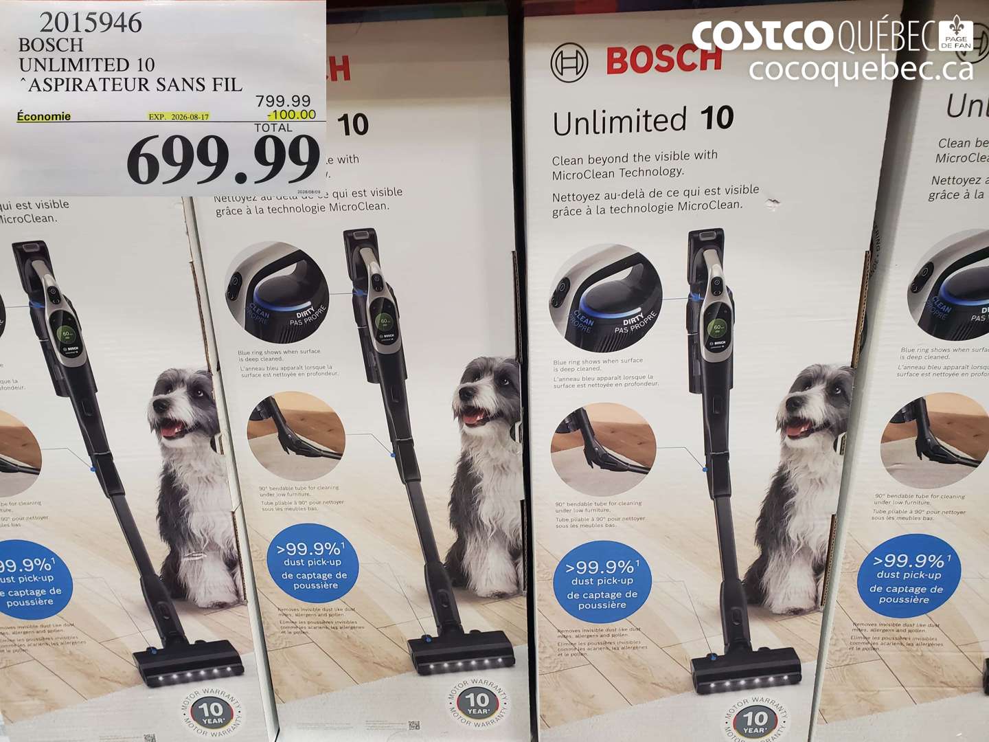 2015946 BOSCH UNLIMITED 10 ($100.00 INSTANT SAVINGS EXPIRES ON 2026-08-17) $699.99