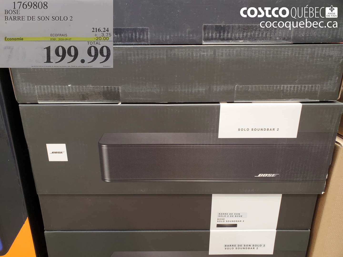 1769808 BOSE BARRE DE SON SOLO 2 ($20.00 INSTANT SAVINGS EXPIRES ON 2026-09-07) $199.99