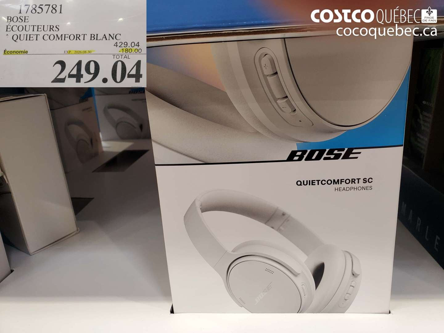 1785781 BOSE ÉCOUTEURS QUIET COMFORT BLANC ($180.00 INSTANT SAVINGS EXPIRES ON 2026-08-30) $249.04