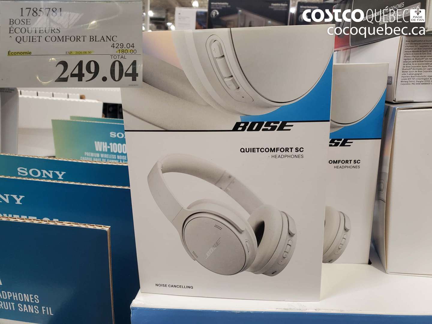 1785781 BOSE ÉCOUTEURS QUIET COMFORT BLANC ($180.00 INSTANT SAVINGS EXPIRES ON 2026-08-30) $249.04