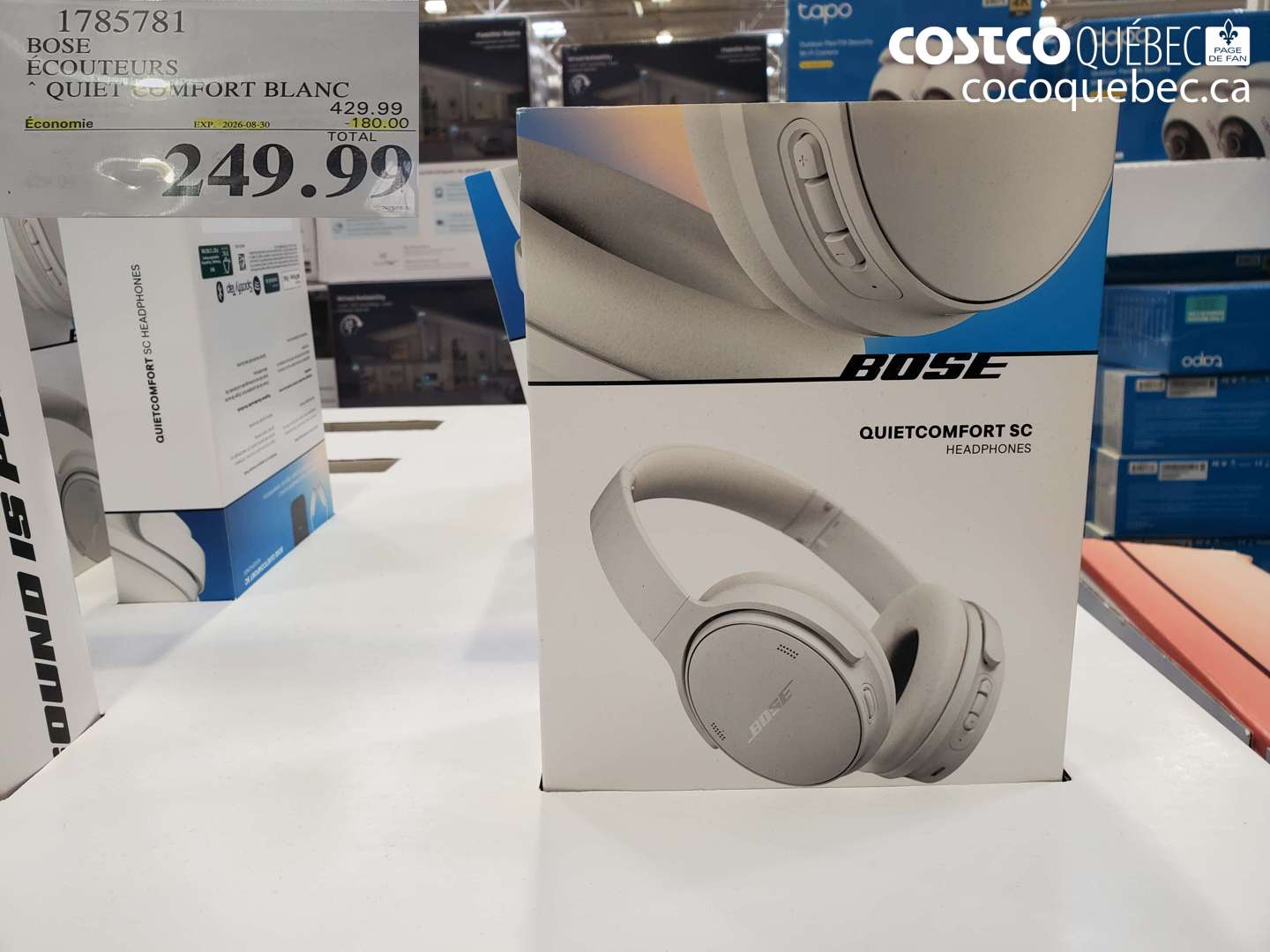 1785781 BOSE ÉCOUTEURS QUIET COMFORT BLANC ($180.00 INSTANT SAVINGS EXPIRES ON 2026-08-30) $249.99