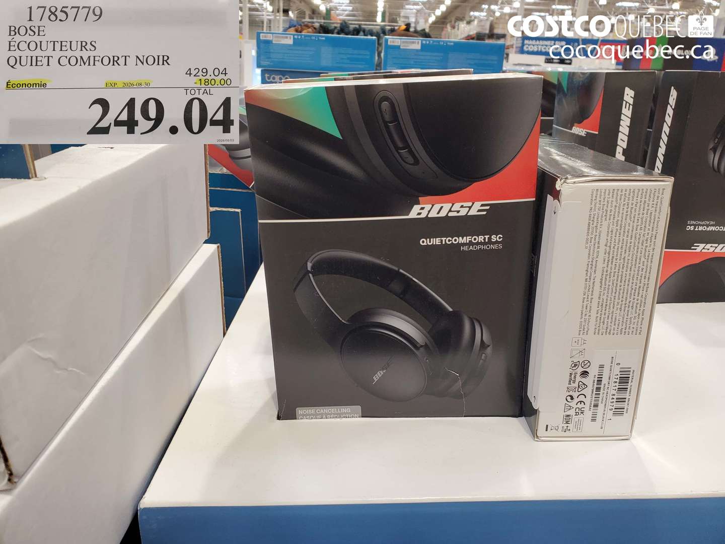 1785779 BOSE ÉCOUTEURS QUIET COMFORT NOIR ($180.00 INSTANT SAVINGS EXPIRES ON 2026-08-30) $249.04