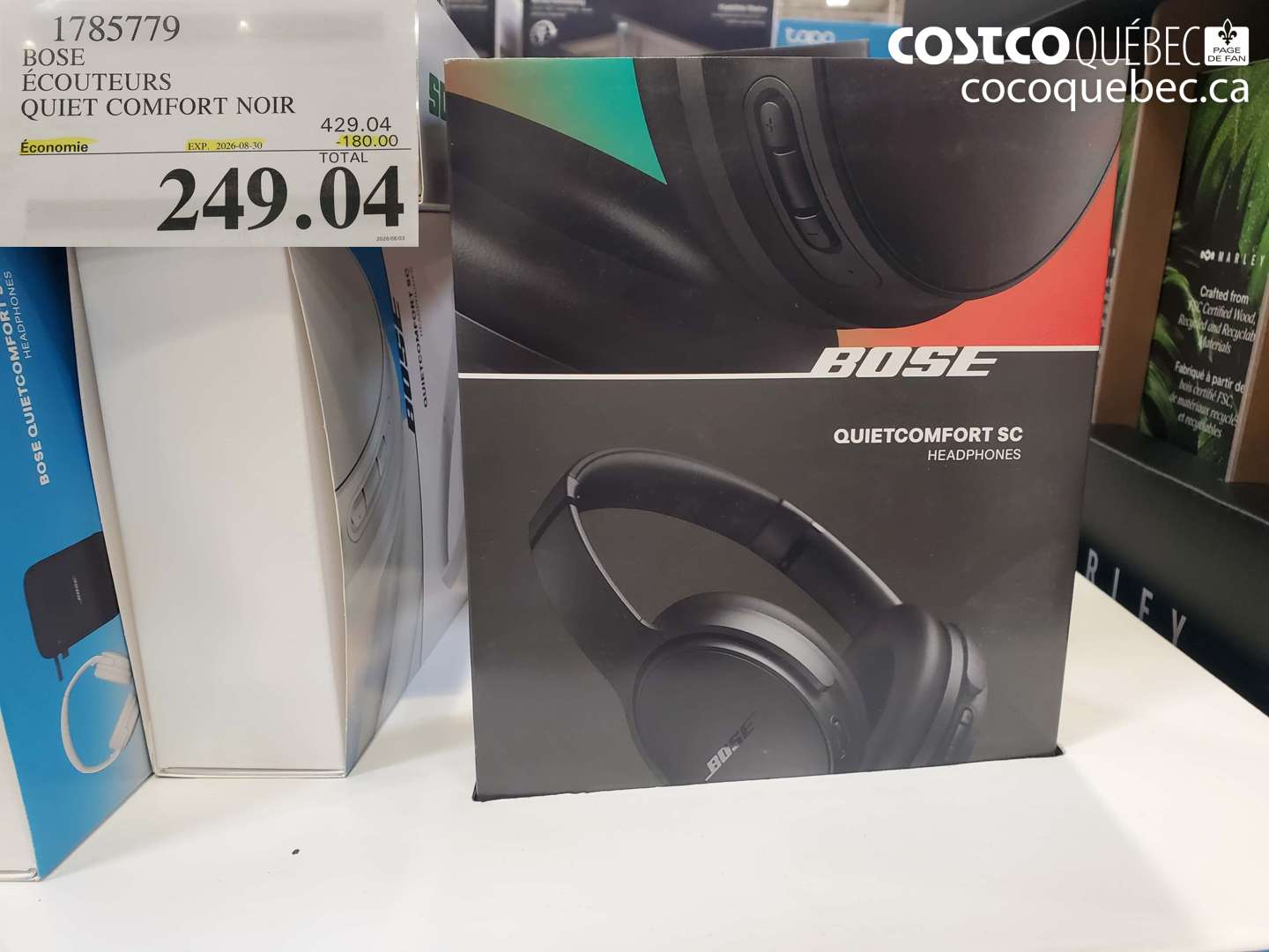 1785779 BOSE ÉCOUTEURS QUIET COMFORT NOIR ($180.00 INSTANT SAVINGS EXPIRES ON 2026-08-30) $249.04