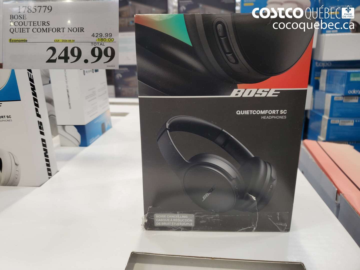 1785779 BOSE ÉCOUTEURS QUIET COMFORT NOIR ($180.00 INSTANT SAVINGS EXPIRES ON 2026-08-30) $249.99