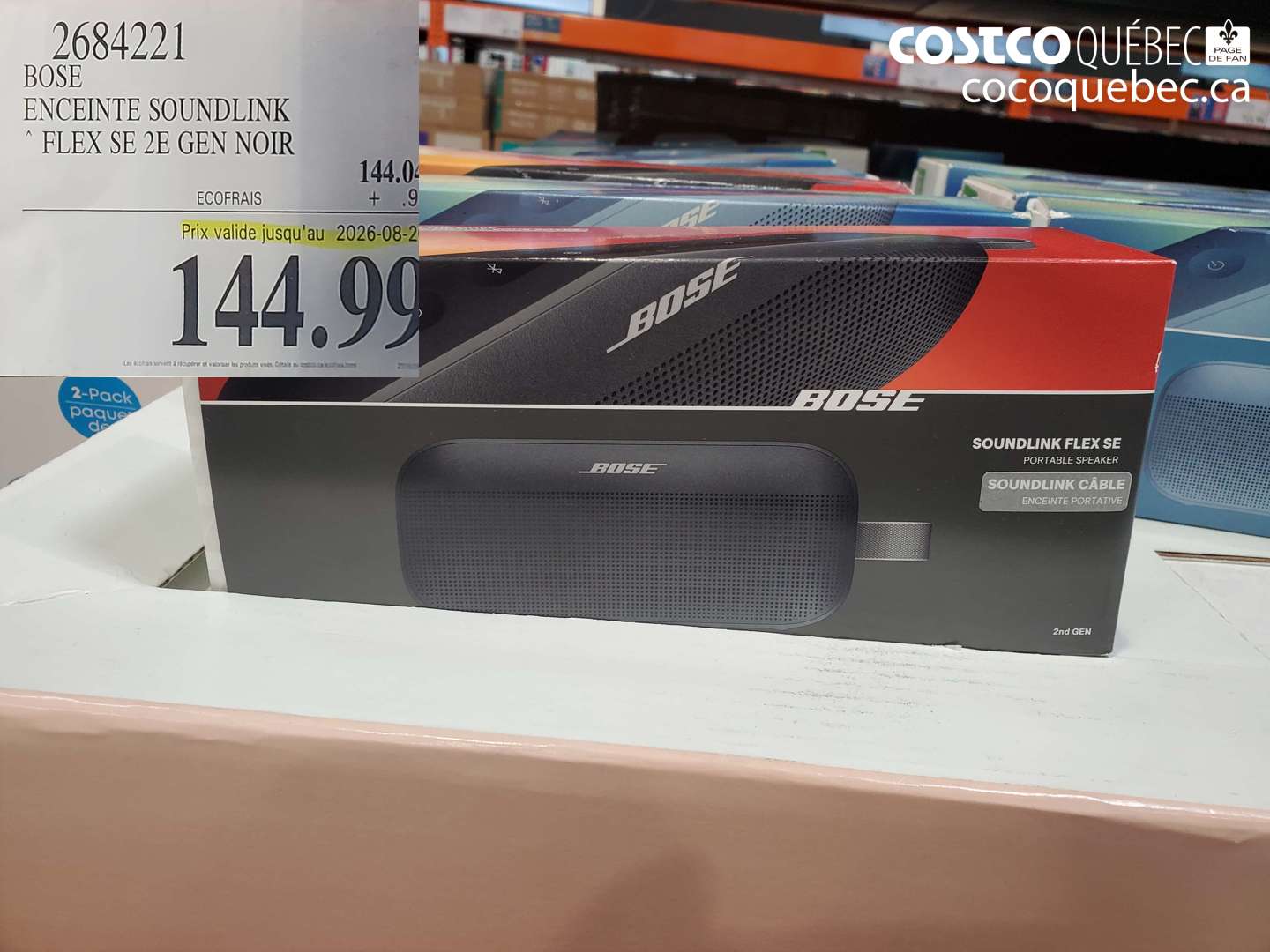 2684221 BOSE ENCEINTE SOUNDLINK (EXPIRES ON 2026-08-24) $144.99