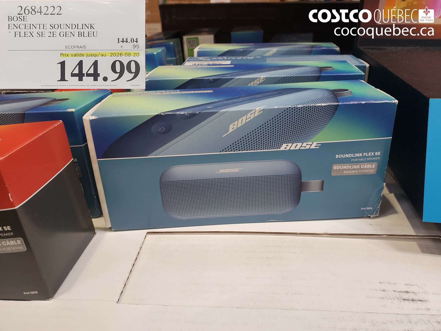 2684222 BOSE ENCEINTE SOUNDLINK (EXPIRES ON 2026-08-20) $144.99
