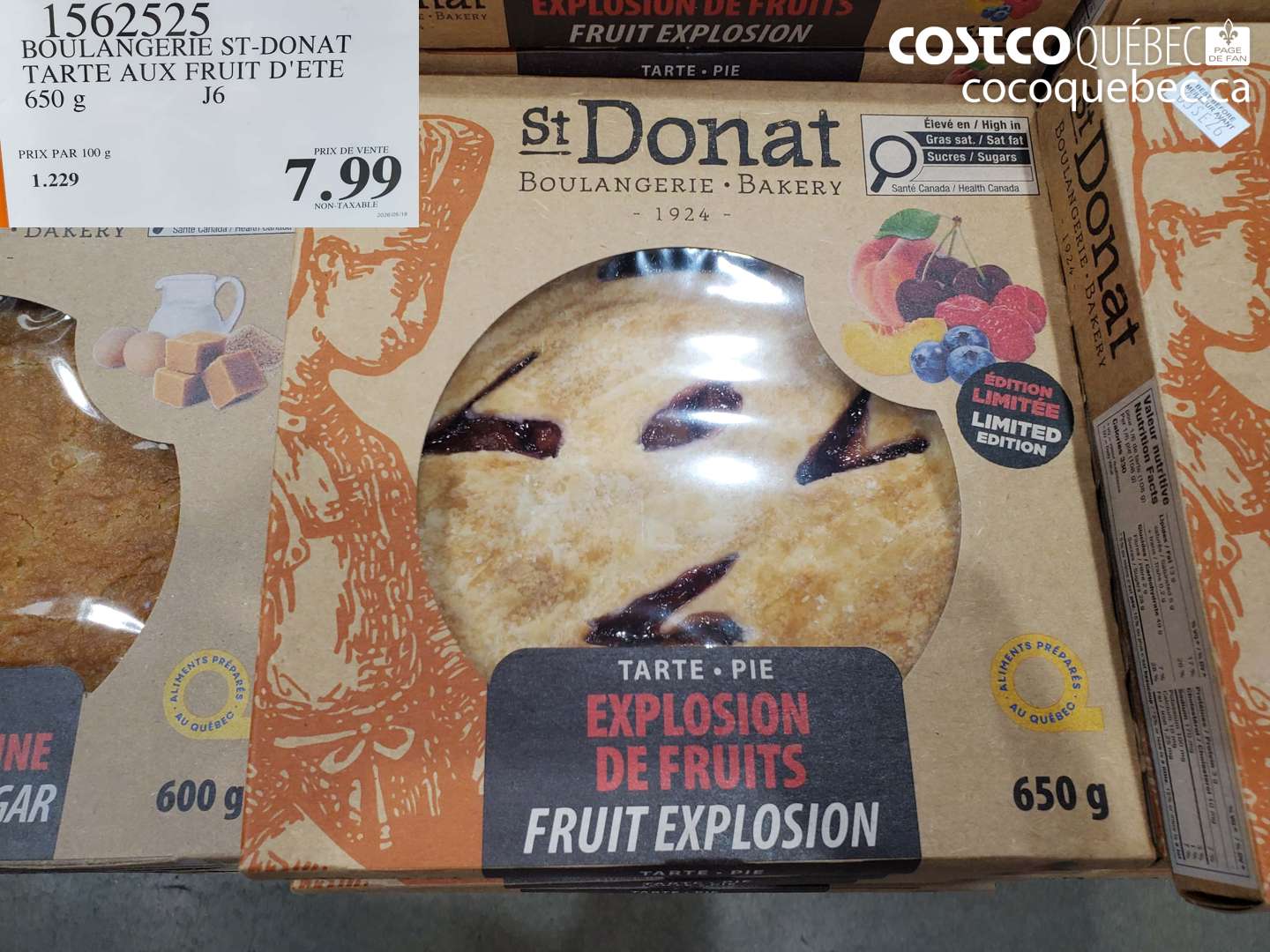 1562525 BOULANGERIE ST-DONAT TARTE AUX FRUIT D'ETE $7.99