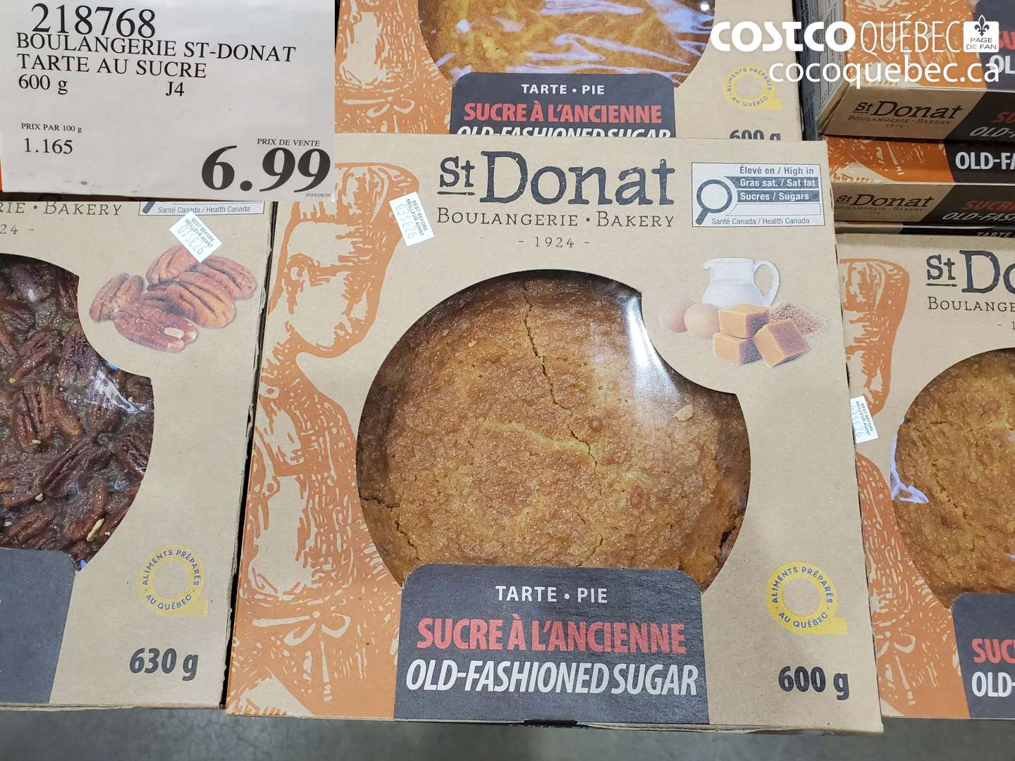 218768 BOULANGERIE ST-DONAT TARTE AU SUCRE $6.99