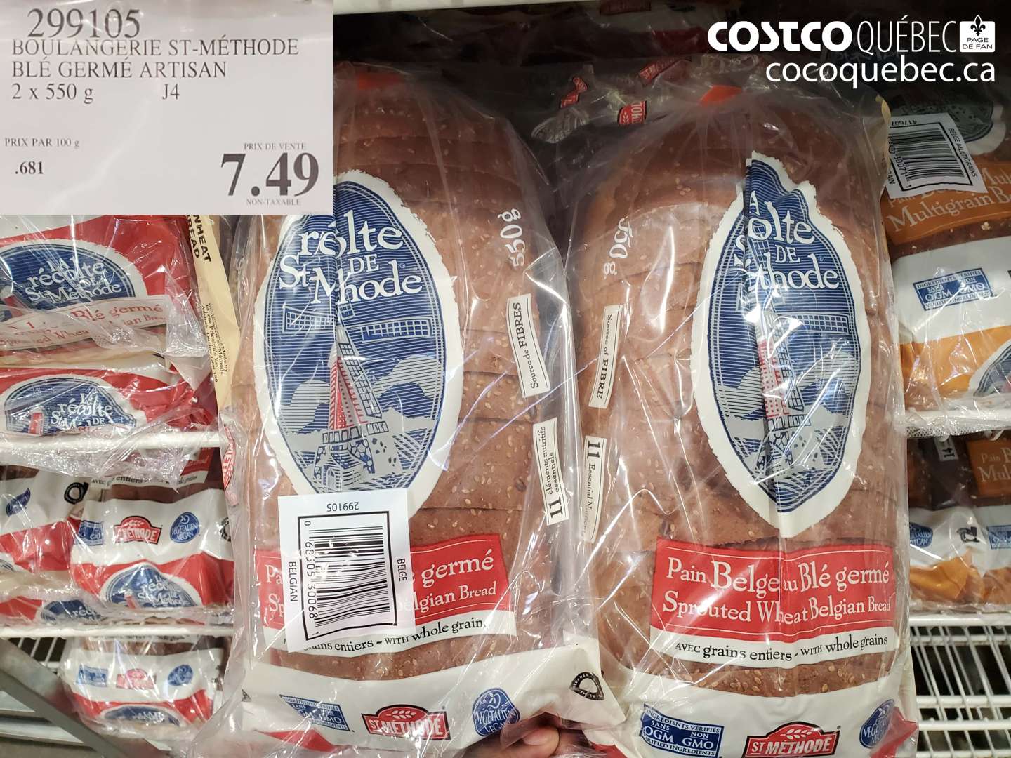 299105 BOULANGERIE ST-MÉTHODE BLÉ GERMÉ ARTISAN $7.49