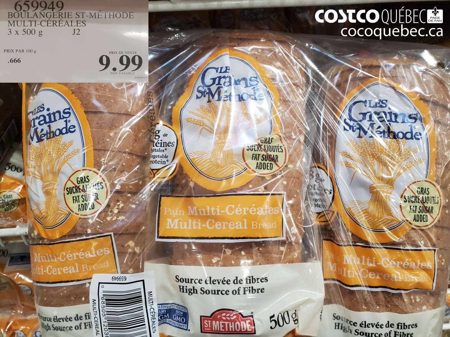 659949 BOULANGERIE ST-MÉTHODE MULTI-CÉRÉALES $9.99
