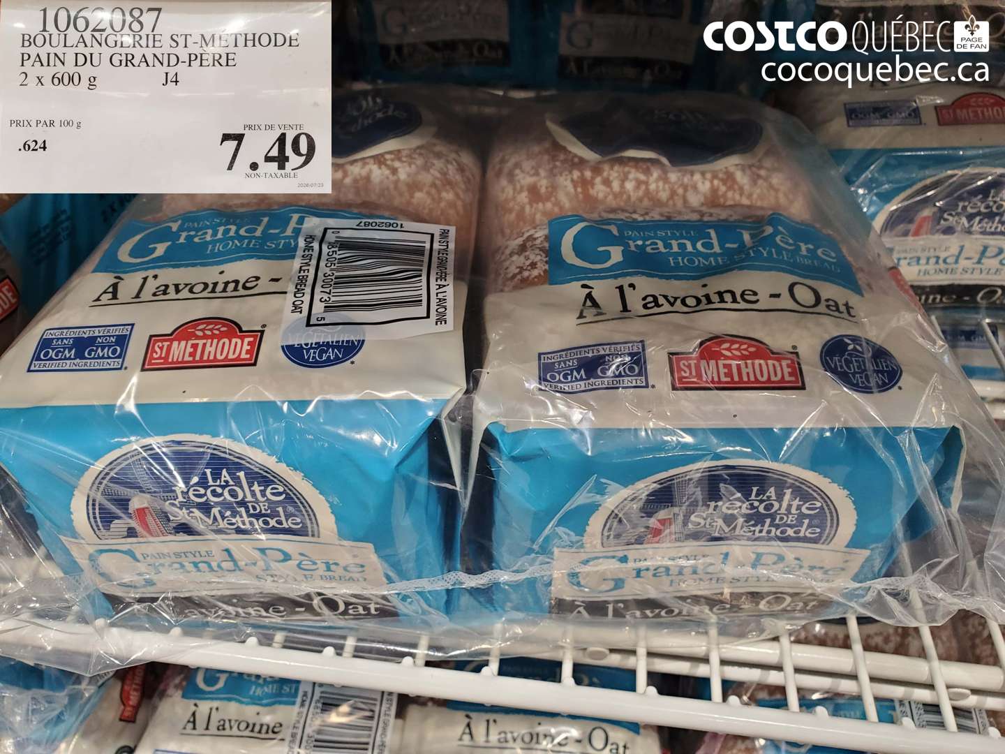 1062087 BOULANGERIE ST-MÉTHODE PAIN DU GRAND-PÈRE $7.49