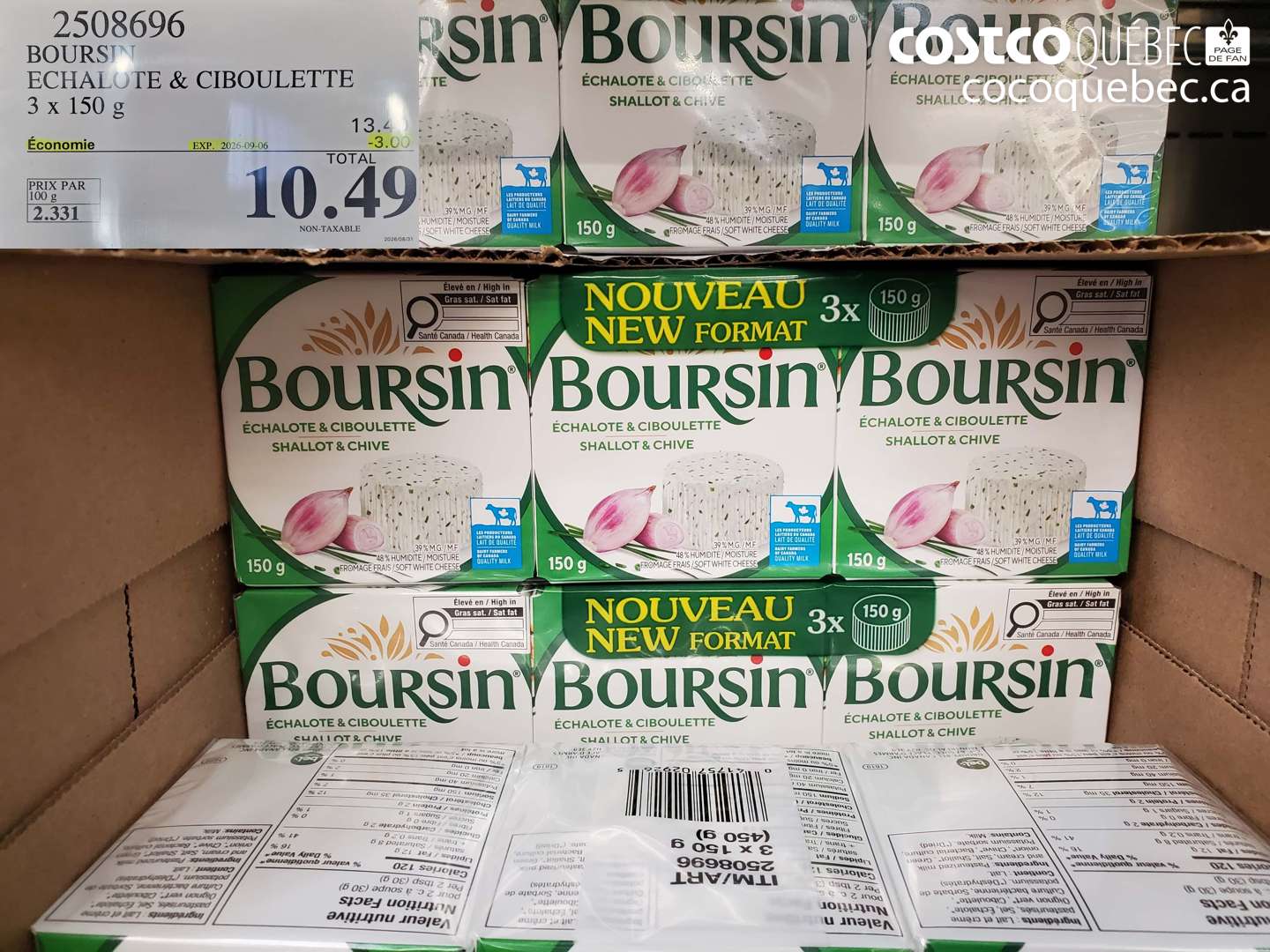 2508696 BOURSIN ECHALOTE & CIBOULETTE ($3.00 INSTANT SAVINGS EXPIRES ON 2026-09-06) $10.49