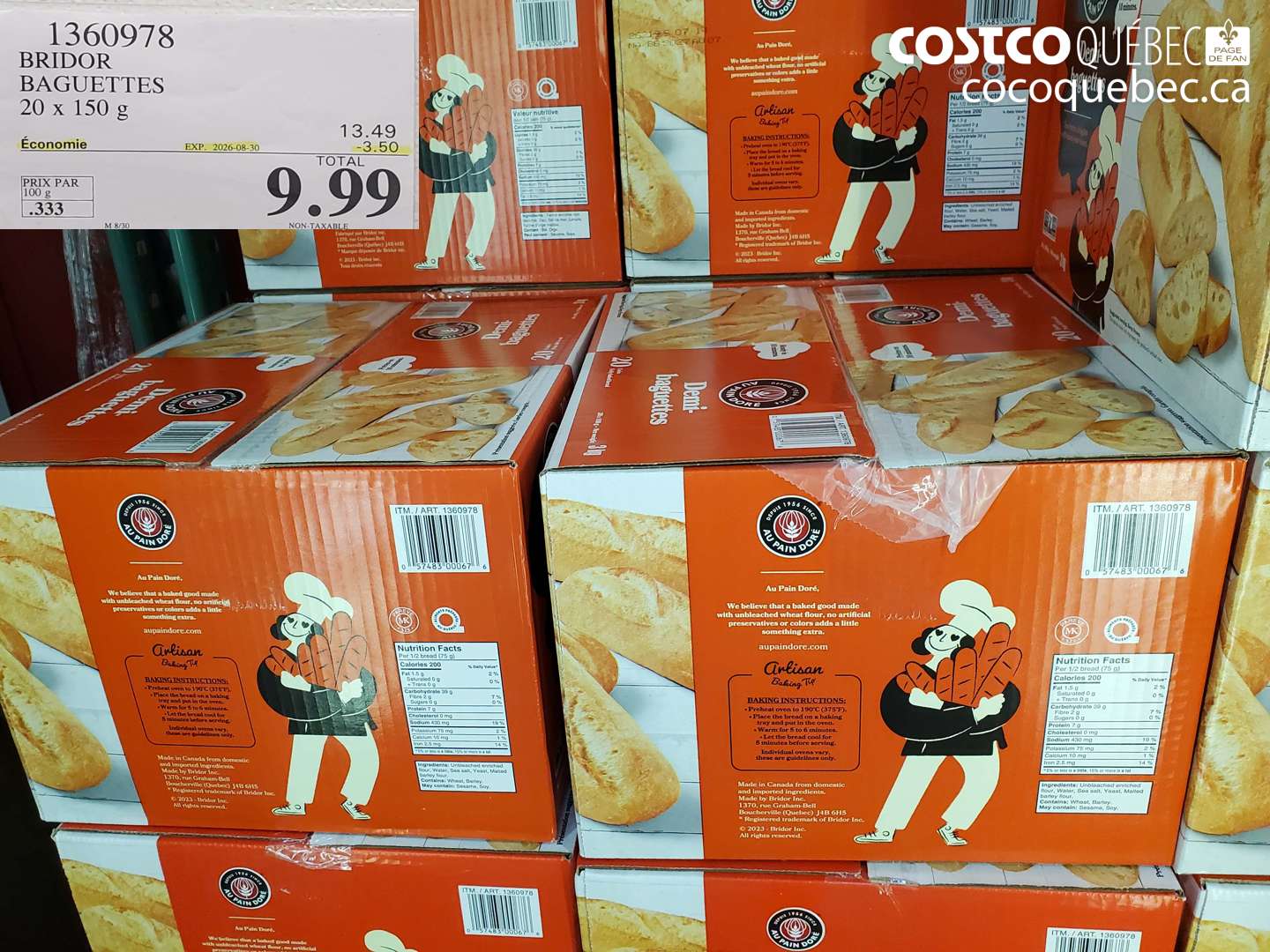 1360978 BRIDOR BAGUETTES ($3.50 INSTANT SAVINGS EXPIRES ON 2026-08-30) $9.99