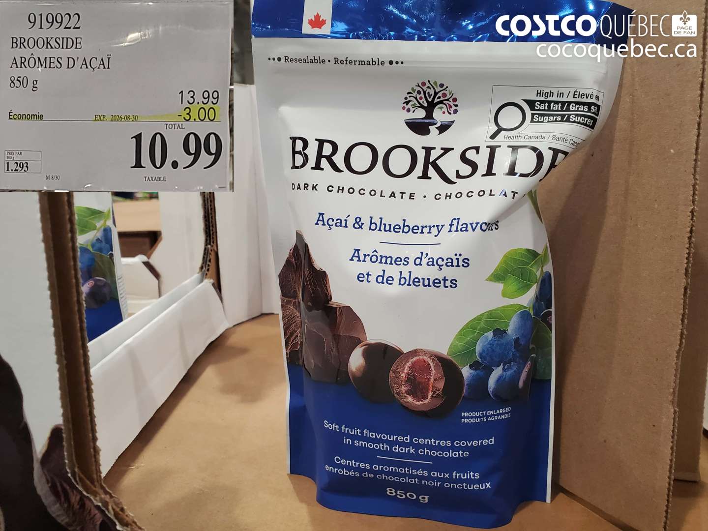 919922 BROOKSIDE ARÔMES D'AÇAÏ ($3.00 INSTANT SAVINGS EXPIRES ON 2026-08-30) $10.99