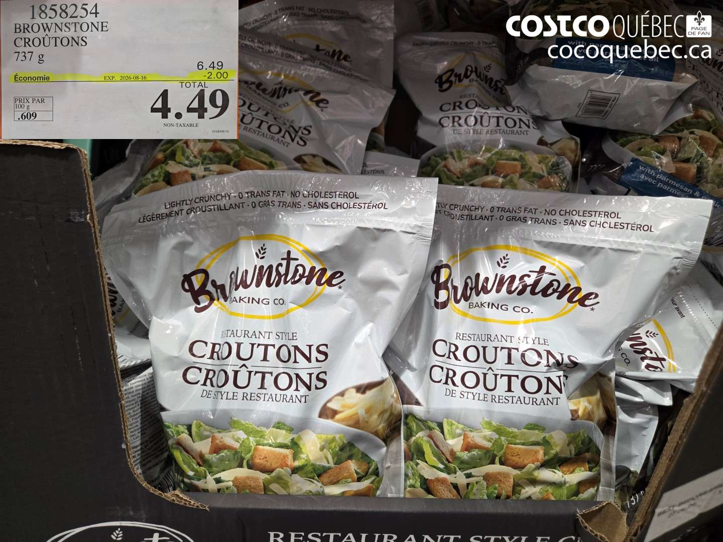 1858254 BROWNSTONE CROÛTONS ($2.00 INSTANT SAVINGS EXPIRES ON 2026-08-16) $4.49