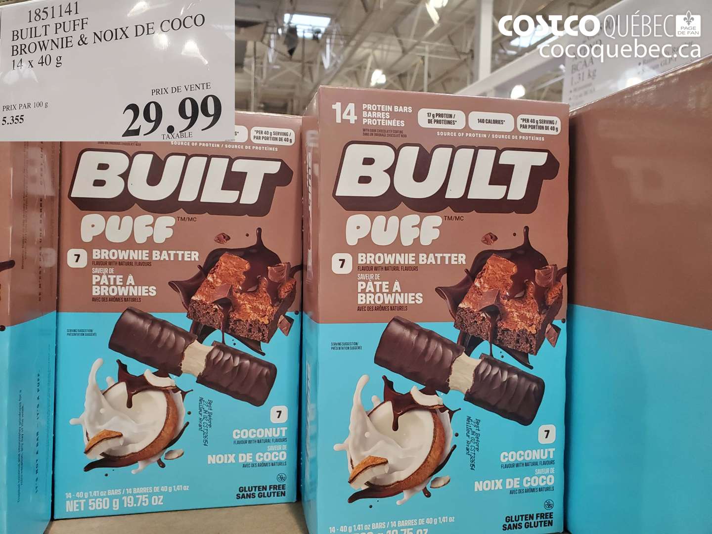 1851141 BUILT PUFF BROWNIE & NOIX DE COCO $29.99