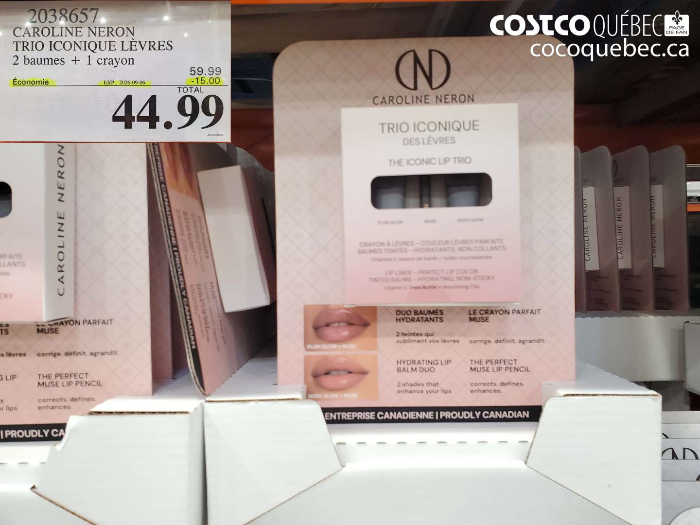 2038657 CAROLINE NERON TRIO ICONIQUE LÈVRES ($15.00 INSTANT SAVINGS EXPIRES ON 2026-09-06) $44.99
