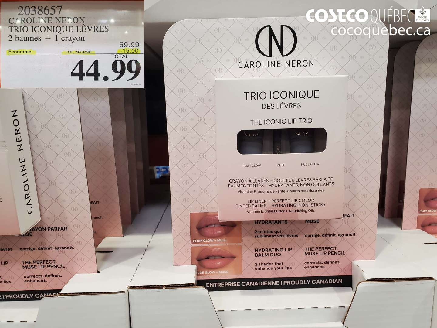 2038657 CAROLINE NERON TRIO ICONIQUE LÈVRES ($15.00 INSTANT SAVINGS EXPIRES ON 2026-09-06) $44.99