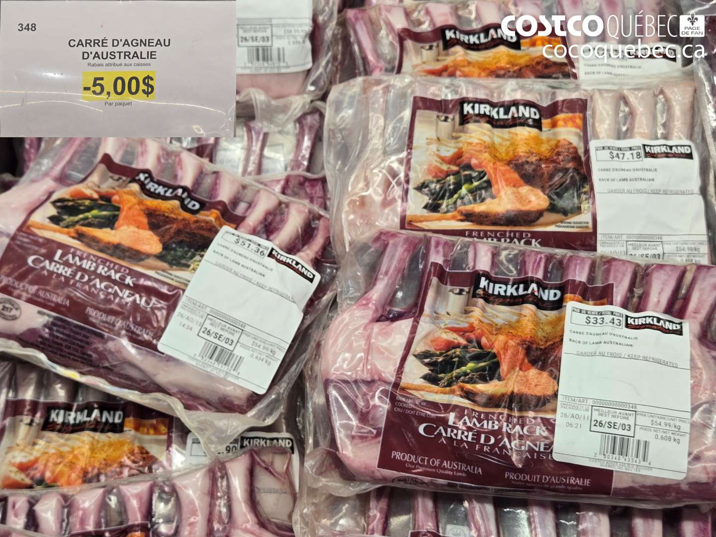 348 CARRÉ D'AGNEAU D'AUSTRALIE ($5.00 INSTANT SAVINGS)